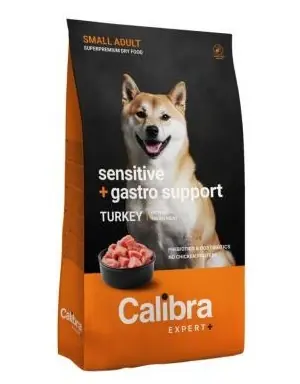 Calibra Dog EXPERT+ Adult Small Sensitive+Gastro Support krůtí 400 g / Granule pro psy / citlivé trávení / malá plemena