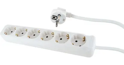 Schwaiger prodlužovací přívod 6x Schuko bílá / Prodlužovací přívod / 6 zásuvek / 1,4 m / dětská pojistka / IP44