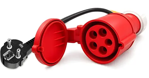 Silový adaptér CEE 32A 5P na SCHUKO pro nabíječky EV / Adaptér / 400V/230V / max. 16A / 3,5 kW