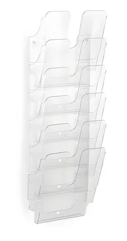 Durable FLEXIPLUS 6 transparentní / Nástěnný stojan na letáky / A4 / 6 přihrádek