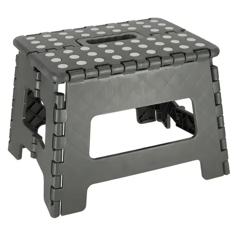 KIK Skládací stolička protiskluzová tmavě šedá / Stolička / výška 22 cm / nosnost 150 kg
