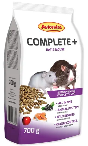 Avicentra COMPLETE+ potkan & myš 700g / Granule pro potkany a myši / Kompletní krmivo