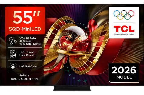 55" TCL 55C8L titanová / Televize / Mini LED QLED / 4K UHD / 144Hz / Google TV