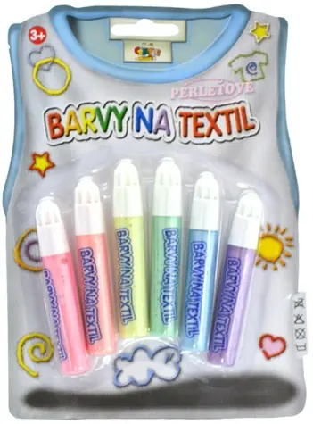 CREATOYS Barvy na textil perleťové 6 ks / Výtvarná sada / od 3 let