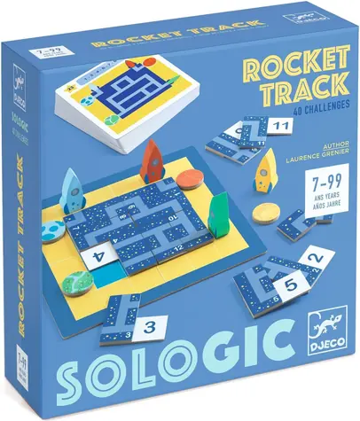 DJECO Logická hra Sologic - Vesmírná dráha / Logická hra / dominové dílky / karty s rostoucí obtížností