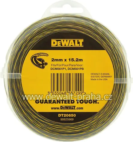 DeWalt Náhradní struna pro strunové sekačky / Tloušťka 2 mm / Délka 15,2 m