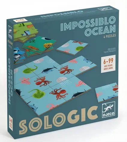 DJECO Logická hra Sologic Impossiblo Oceán / 4 hlavolamy / 9 dílků