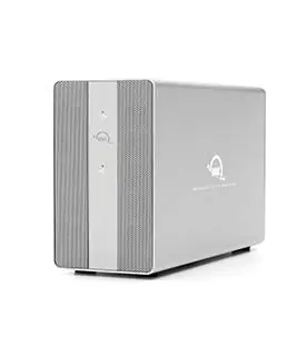 OWC Mercury Elite Pro Dual stříbrná / Externí rámeček na disky / 2x 3,5" HDD / USB-C 10Gb/s / USB hub 3 porty