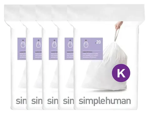 Simplehuman Sáčky do odpadkového koše 35-45 l typ K / Sáčky do odpadkového koše / zatahovací / 100 ks / 30 µm