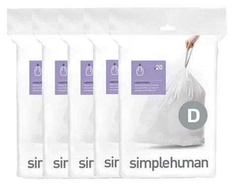 Simplehuman Sáčky do odpadkového koše 20 l typ D / Sáčky do koše / Zatahovací / 100 ks