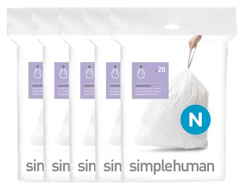 Simplehuman sáčky do odpadkového koše 45-50 l typ N / Sáčky na odpad / zatahovací / 100 ks / 35 µm
