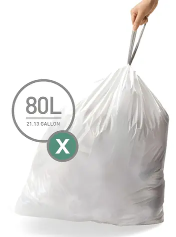 Simplehuman Sáčky do odpadkového koše 80 l typ X / Sáčky na odpad / zatahovací / 100 ks