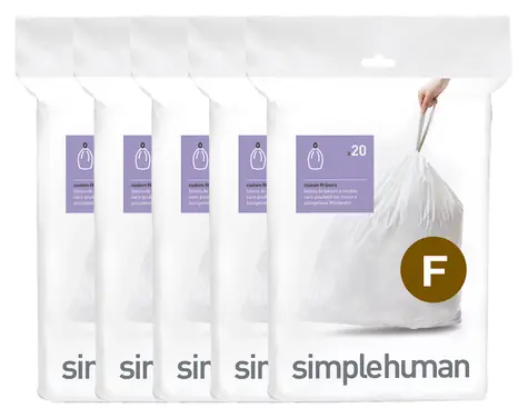 Simplehuman Sáčky do koše 25 l typ F / Sáčky do odpadkového koše / zatahovací / 100 ks / 20 µm