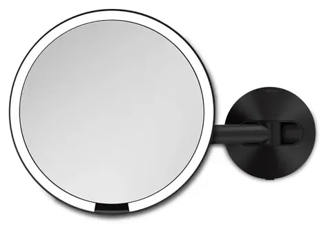 Simplehuman Sensor černá / Kosmetické zrcátko na zeď / LED osvětlení / 5x zvětšení / síťové