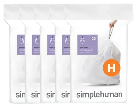 Simplehuman Sáčky do odpadkového koše 30-35 l typ H / Sáčky na odpad / zatahovací / 100 ks / 30 µm