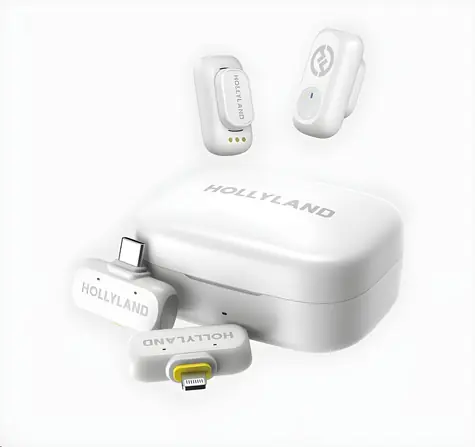 Hollyland LARK A1 Combo Ivory White / Bezdrátový mikrofonní systém / USB-C + Lightning přijímač / Nabíjecí pouzdro