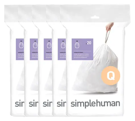Simplehuman Sáčky do odpadkového koše 50-65 l typ Q / Sáčky na odpad / zatahovací / 100 ks / 35 µm