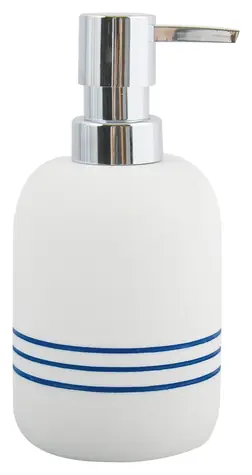MSV PACCO bílá s modrými pruhy / Dávkovač mýdla / 200 ml / 7,5 x 16,5 cm