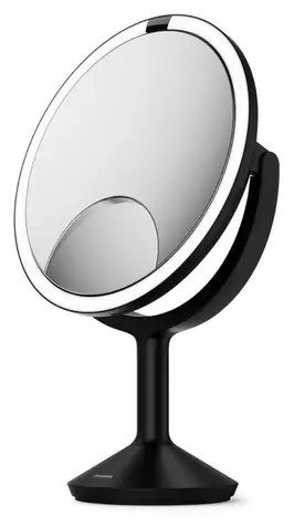 Simplehuman Sensor TRIO MAX černá / Kosmetické zrcátko / DUAL LED osvětlení / 1x/5x/10x zvětšení / síťové