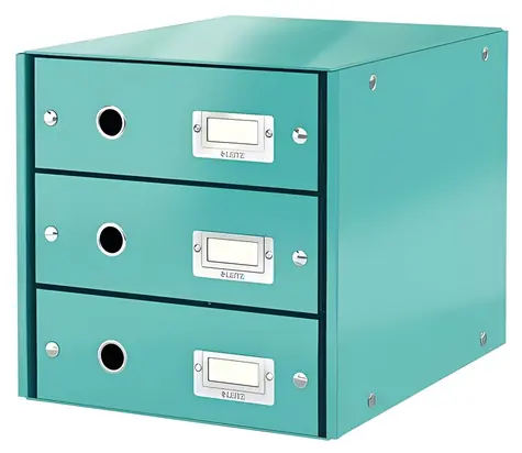 Leitz Click&Store ledově modrá / Zásuvkový box / 3 zásuvky