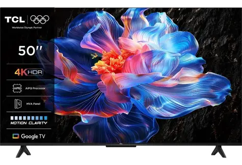 50" TCL 50P6K titanová / Televize / LED / 4K UHD / Google TV / Wi-Fi / BT 5.2 / DVB-T2/C/S2