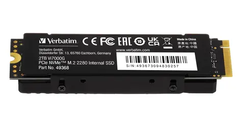 Verbatim Vi7000G 2TB / Interní SSD / M.2 2280 / PCIe NVMe Gen4 / čtení: 7000 MB/s / zápis: 6500 MB/s