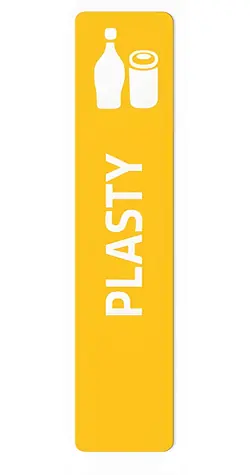 ALDA Samolepka pro odpadkový koš TITAN Plast žlutá / Samolepka / 17 x 95 cm
