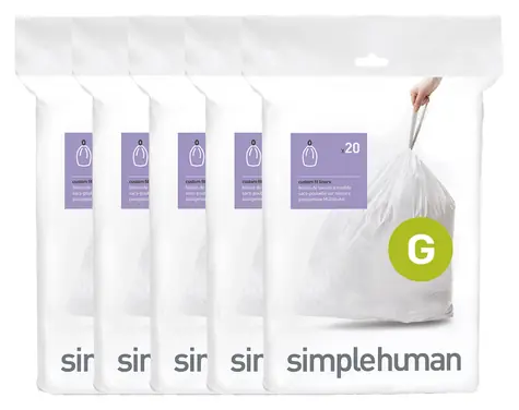 Simplehuman Sáčky do odpadkového koše 30 l typ G / Sáčky na odpad / zatahovací / 100 ks / 20 µm