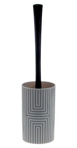 Spirella GRAPHIC bílo-černá / WC štětka / Polyresin / Černá rukojeť