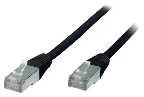 SCONN Patch kabel F/UTP Cat5e černý 7,5 m / Síťový kabel / Cat5e