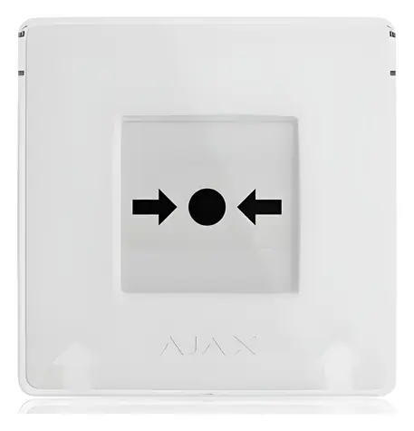 AJAX ManualCallPoint Jeweller bílá / Bezdrátové požární tlačítko / dosah 1700 m / výdrž baterie 7 let