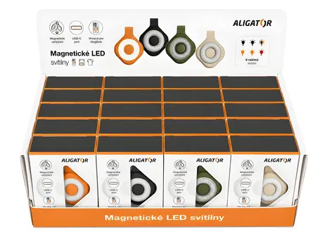 Aligator Sada 20 ks magnetických LED svítilen / Sada LED svítilen / MagSafe / 6 režimů svícení / USB-C