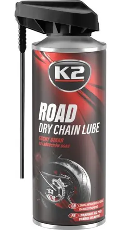 K2 Road Dry Chain Lube 400 ml / Mazivo na řetěz / Motocyklové / Suché / Ochrana proti korozi