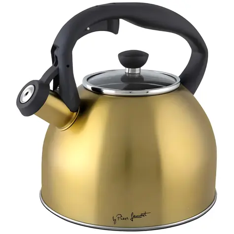 Lamart LT7057 Gold černo-zlatá / Čajová konvice / 2,5 l / Nerez/plast / Píšťalka / Pro indukci