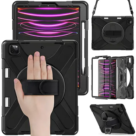 eSTUFF CHICAGO pouzdro pro Apple iPad Pro 12.9" (2018-2022) černá / Pouzdro na tablet / polykarbonát, silikon