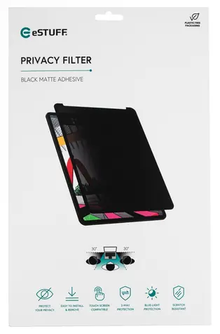 eSTUFF Adhesive Privacy Filter pro iPad Pro 11" (2024/2025) černá / Filtr ochrany soukromí / lepicí páska