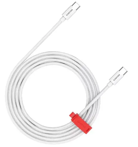 Canyon CC60SC12 bílá / Kabel / USB-C – USB-C / 1,2 m / PD 60 W / 480 Mb/s