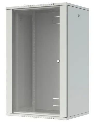 Lanview 20U 19" bílý / Nástěnný rozvaděč / 600x450x1000 mm / Flat pack / Skleněné dveře