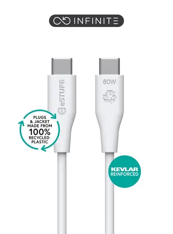 eSTUFF INFINITE (GRS) bílá / Datový kabel / USB-C / 2 m / PD 60 W