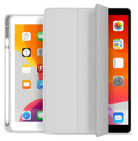 eSTUFF SEATTLE šedá / Pouzdro na tablet / Apple iPad 9.7" (2017/2018) / PU kůže / se slotem na Apple Pencil