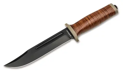 Boker Ranger Field Bowie / Nůž s pevnou čepelí / Ocel 7Cr17MoV / Délka čepele 15 cm / Rukojeť G10 a kůže