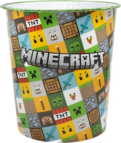 STOR Odpadkový koš Minecraft / Odpadkový koš / Plast / 22,5 × 21 × 21 cm