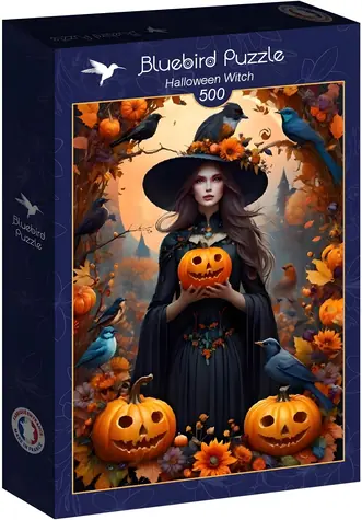 BLUEBIRD Puzzle Halloweenská čarodějnice / 500 dílků / 34,2 x 47,8 cm