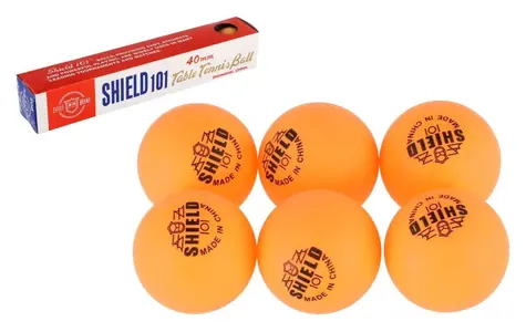 TEDDIES Míčky na stolní tenis SHIELD žluté / 6 ks / 4 cm / bezešvé / 14+