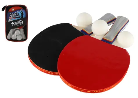 TEDDIES Sada na stolní tenis / Dětská sada / 2 pálky + 3 míčky / Dřevo / od 3 let