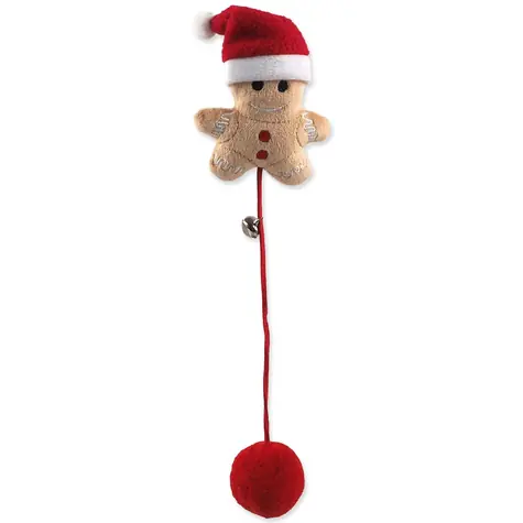 MAGIC CAT Hračka Winter Tale perníček s bambulkou a rolničkou / Bambulka a rolnička / Vánoční motiv / 26 cm