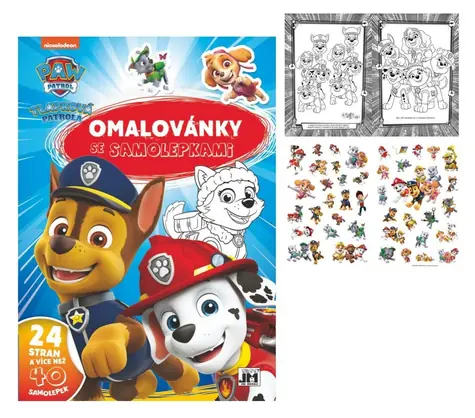 JIRI MODELS Omalovánky se samolepkami Tlapková patrola / 24 stran / 20+ samolepek / 21x30 cm / od 3 let