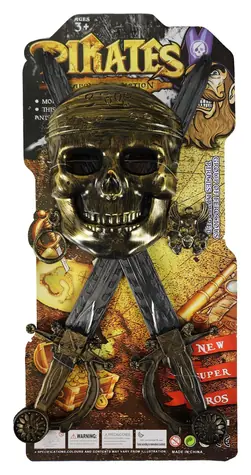 RAPPA Pirátská sada s maskou a 2 meči / Karnevalový doplněk / Piráti