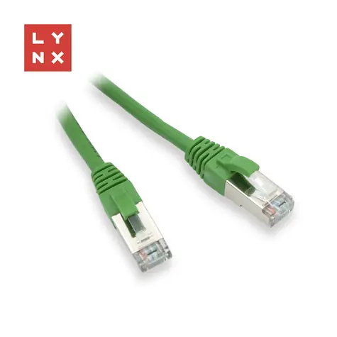 Lynx FTP patch kabel Cat5e zelený / Patch kabel / Cat5e / 0,1 m / balení 10 ks