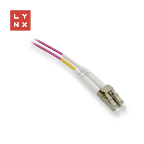 Lynx LC-LC / Optický patch kabel / Duplex / 50/125 MM OM4 / 10 m / růžový